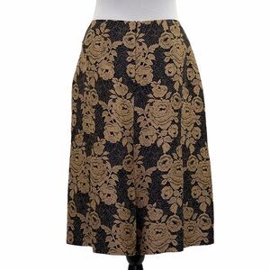 Ann Taylor Silk Wool A-line Floral Pleated Skirt 6